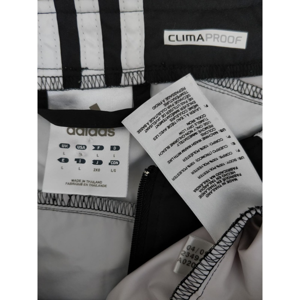 3/$20 Adidas Black White Athletic Windbreaker Jacket L - Picture 8 of 8